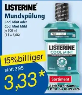 Norma Listerine Mundspülung Cool Mint Angebot
