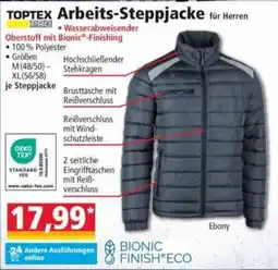Norma TOPTEX PRO Arbeits-Steppjacke für Herren Angebot