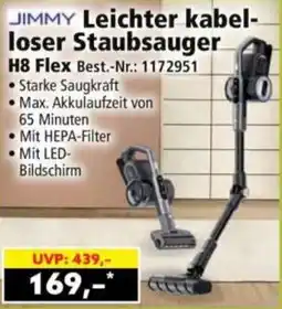 Norma JIMMY Leichter kabelloser Staubsauger H8 Flex Angebot