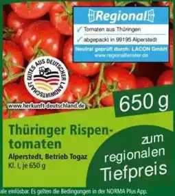 Norma Thüringer Rispen-tomaten Angebot