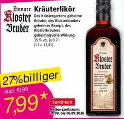 Norma Zinnaer Klosterbruder Kräuterlikör Angebot