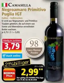 Norma Camasella Negroamaro Primitivo Angebot