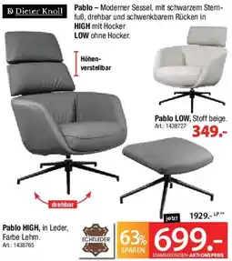Zurbrüggen Dieter Knoll Pablo High Moderner Sessel Angebot