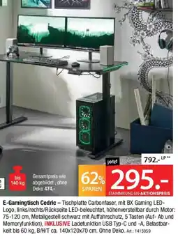 Zurbrüggen E-Gamingtisch Cedric Angebot