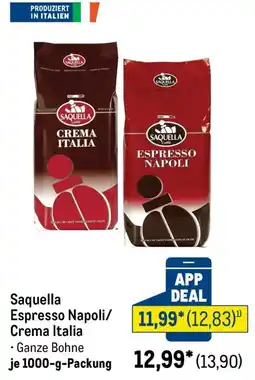 METRO Saquella Espresso Napoli/Crema Italia Angebot
