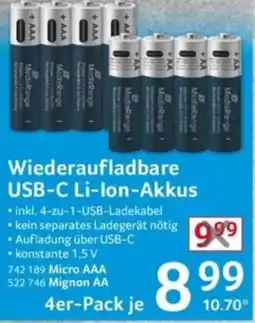 Selgros Wiederaufladbare USB-C Li-ion-Akkus Angebot