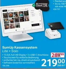 Selgros SumUp Kassensystem Lite + Solo Angebot