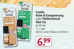 Rossmann Casida Ruhe & Entspannung oder Pfefferminzöl Roll-On Angebot