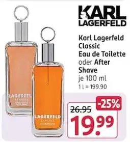 Rossmann Karl Lagerfeld Classic Eau de Toilette oder After Shave Angebot
