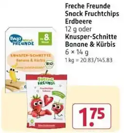 Rossmann Freche Freunde Snack Fruchtchips Erdbeere Angebot