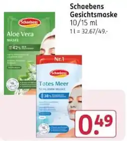 Rossmann Schaebens Gesichtsmaske Angebot