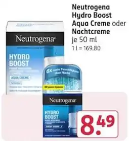 Rossmann Neutrogena Hydro Boost Aqua Creme oder Nachtcreme Angebot
