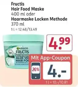 Rossmann Fructis Hair Food Maske oder Haarmaske Locken Methode Angebot