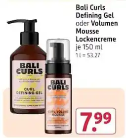 Rossmann Bali Curls Defining Gel oder Volumen Mousse Lockcreme Angebot