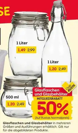 Rusta Glasflaschen und Glasbehälter Angebot