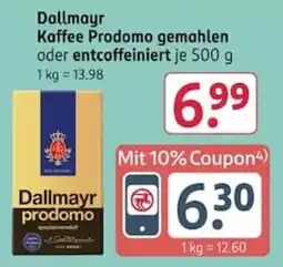 Rossmann Dallmayr Kaffee Prodomo gemahlen Angebot