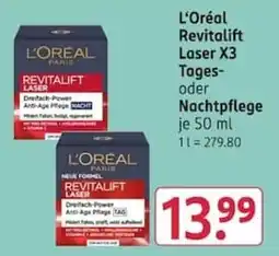 Rossmann L'Oréal Revitalift Laser X3 Tages- oder Nachtpflege Angebot