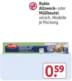 Rossmann Rubin Allzweck- oder Müllbeutel Angebot