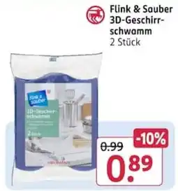 Rossmann Flink & Sauber 3D-Geschirrschwamm Angebot