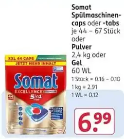 Rossmann Somat Spülmachinecaps oder -tabs Angebot