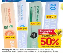 Rusta Backpapier und Folie Angebot