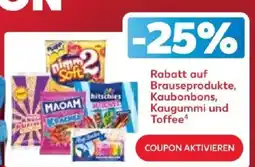 Kaufland Rabatt auf Brauseprodukte, Kaugummi und Toffee Angebot