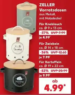 Kaufland ZELLER Vorratsdosen aus Metall, mit Holzdeckel Angebot