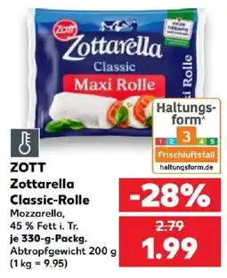 Kaufland ZOTT Zottarella Classic-Rolle Angebot