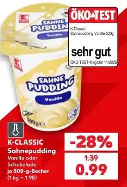 Kaufland K-Classic Sahnepudding Angebot