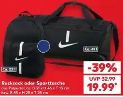 Kaufland Rucksack oder Sporttasche Nike Angebot