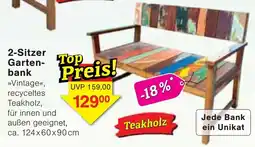 Wiglo Wunderland 2-Sitzer Gartenbank »Vintage«, recyceltes Teakholz Angebot