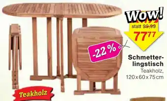Wiglo Wunderland Schmetterlingstisch Teakholz Angebot