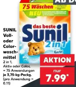 Kaufland Sunil Voll- oder Color-waschmittel Angebot