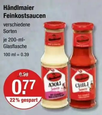 V Markt Handlmaier Feinkostsaucen 200ml Angebot