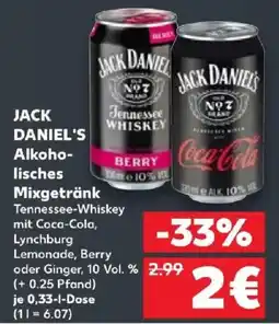 Kaufland JACK DANIEL'S Alkoholisches Mixgetränk Angebot