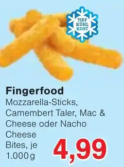 Wiglo Wunderland Fingerfood Mozzarella-Sticks, Camembert Taler, Mac & Cheese oder Nacho Cheese Bites Angebot
