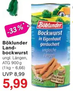 Wiglo Wunderland Böklunder Landbockwurst Angebot