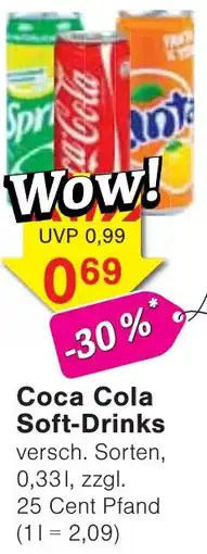 Wiglo Wunderland Coca Cola Soft-Drinks Angebot