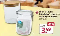 Rossmann Flink & Sauber Bügelglas oder Vorratsglas Angebot
