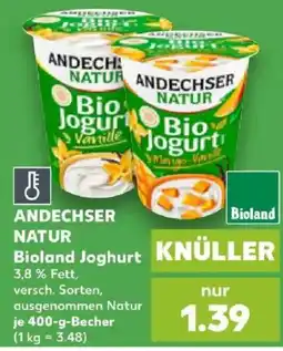 Kaufland ANDECHSER NATUR Bioland Joghurt Angebot