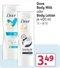 Rossmann Dove Body Milk oder Body Lotion Angebot