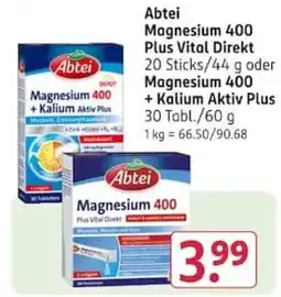 Rossmann Abtei Magnesium 400 Plus Vital Direkt Angebot
