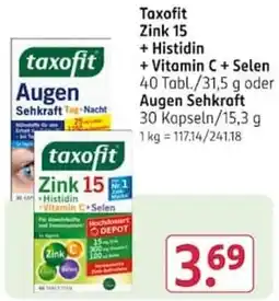 Rossmann taxofit Zink 15 + Histidin + Vitamin C + Selen Angebot