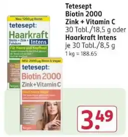 Rossmann tetesept: Biotin 2000 Zink+Vitamin C Angebot