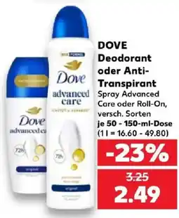 Kaufland Dove Deodorant oder Anti-Transpirant Angebot