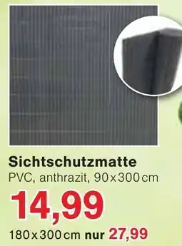Wiglo Wunderland Sichtschutzmatte PVC, anthrazit Angebot