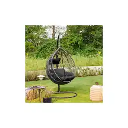 Netto Marken-Discount HOME DELUXE Polyrattan Hängesessel mit Gestell CIELO - Schwarz Angebot