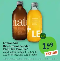 tegut LemonAid Bio-Limonade oder ChariTea Bio-Tee Angebot