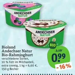 tegut Andechser Natur Bio-Rahmjoghurt Angebot