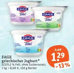 tegut FAGE griechischer Joghurt Angebot